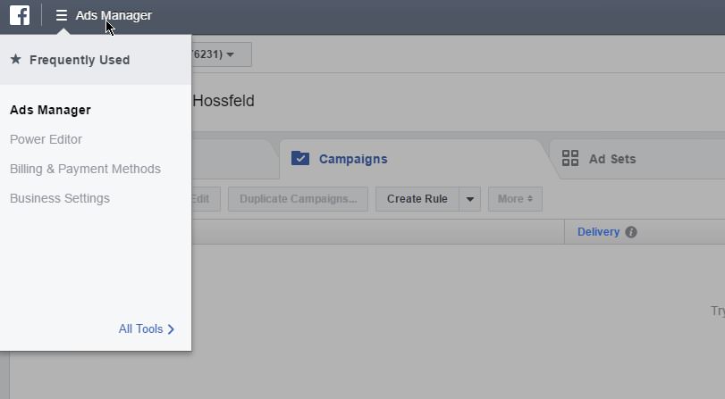 email list facebook ads manager