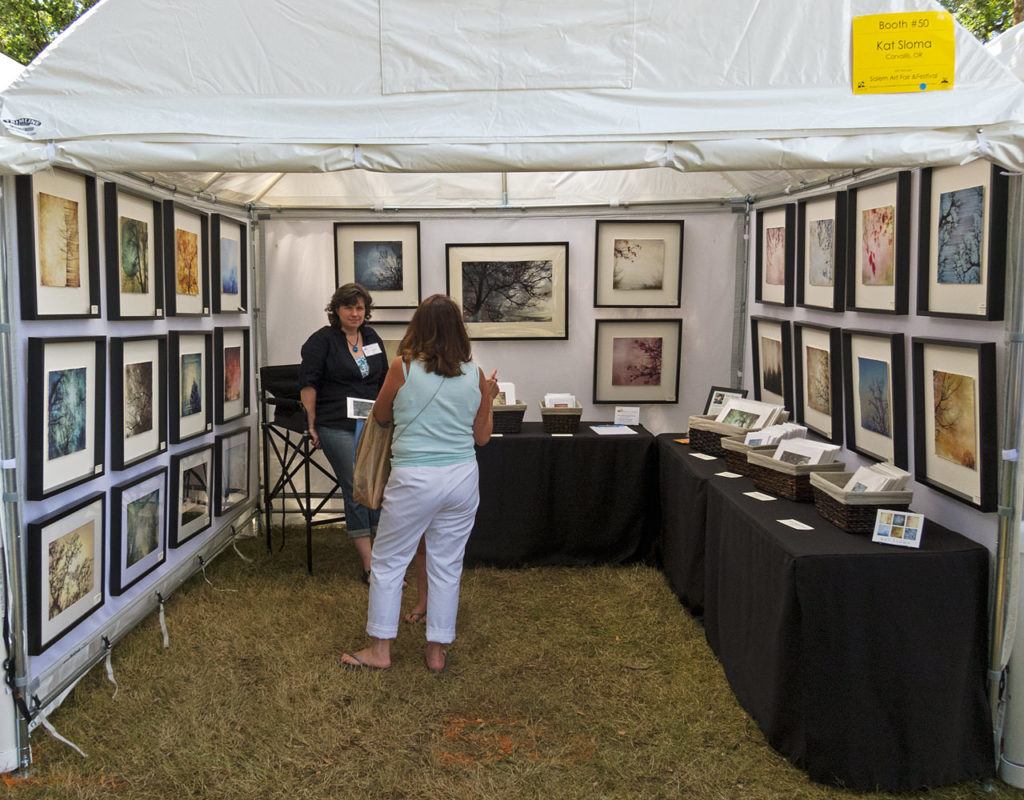 You probably wouldn't show up at an art fair without a mailing list sign-up sheet or "drop your business card" bowl, so why not have the online equivalent on your website?