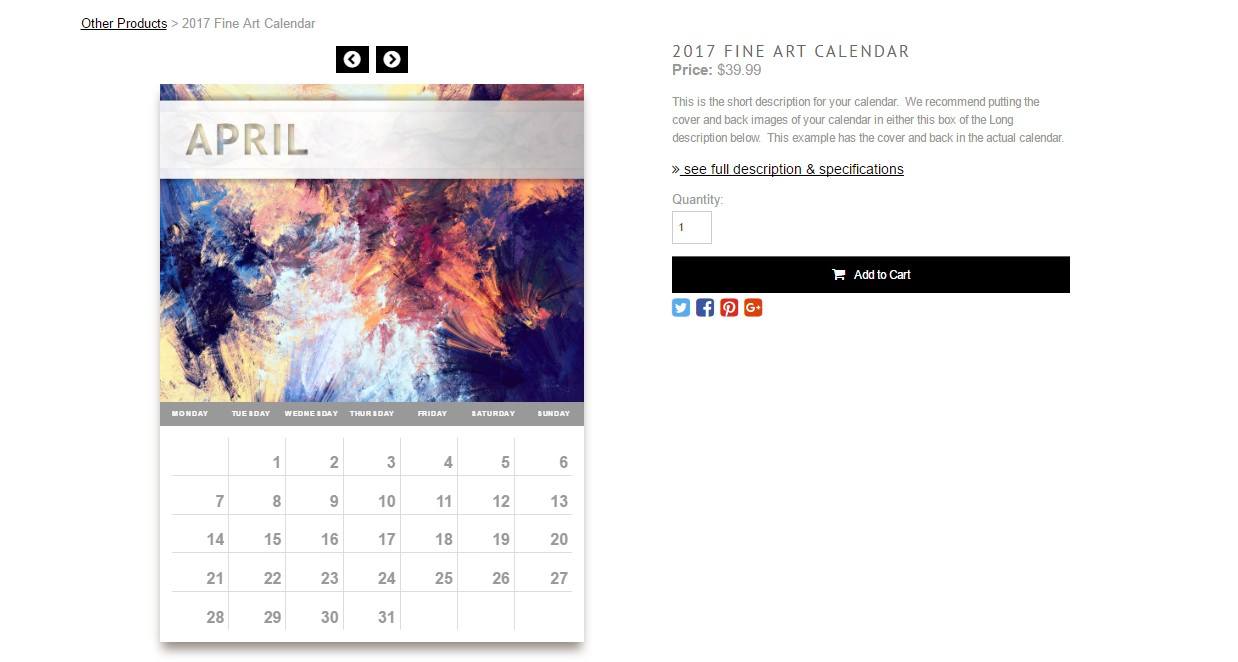 interactive art calendar preview