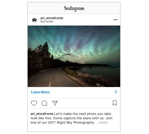 photographer instagram ads example