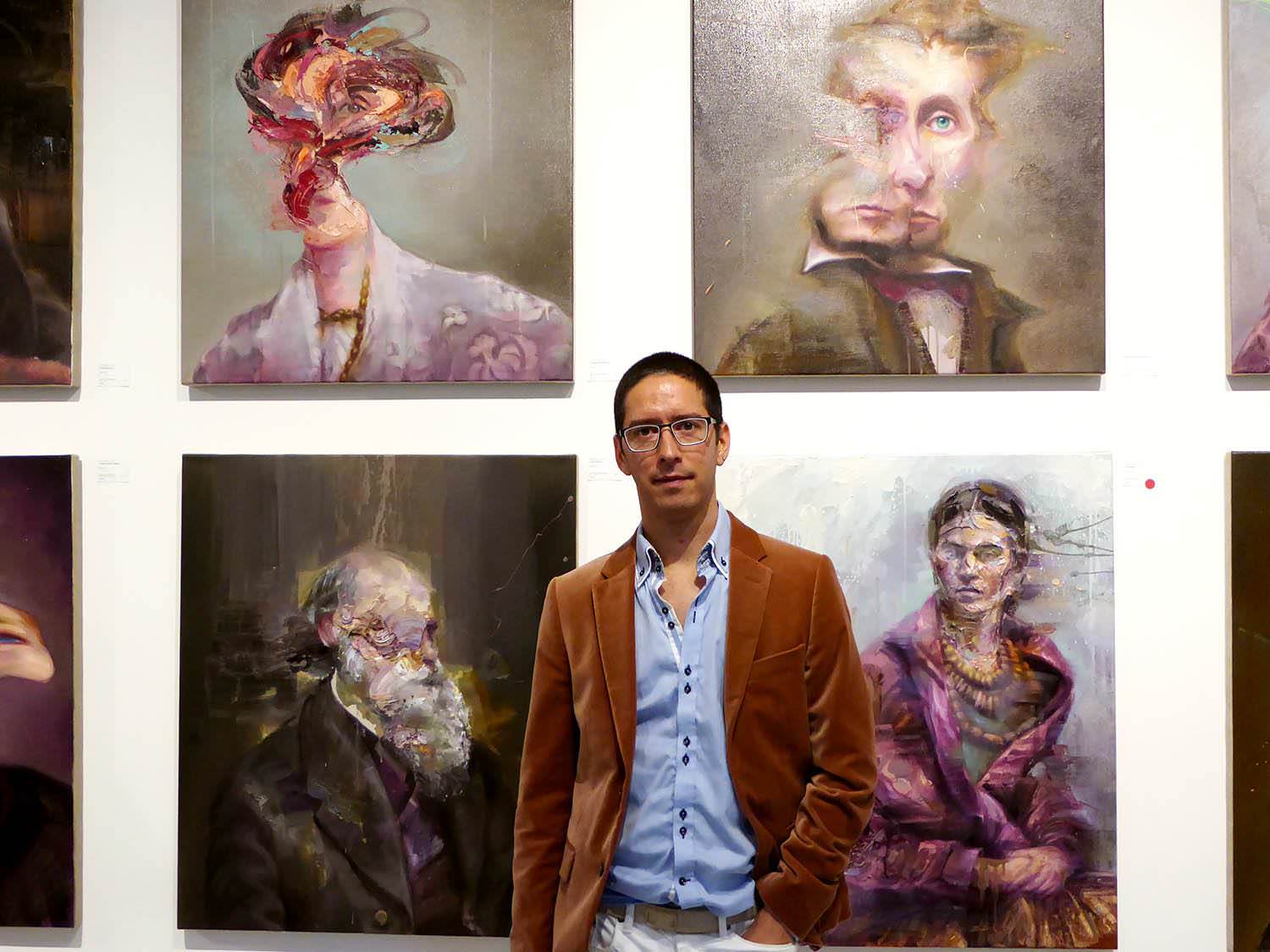 Mathieu Laca is pictured here in front of his artwork.