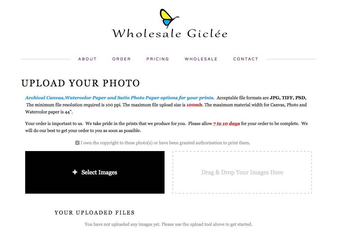 wholesale giclee website