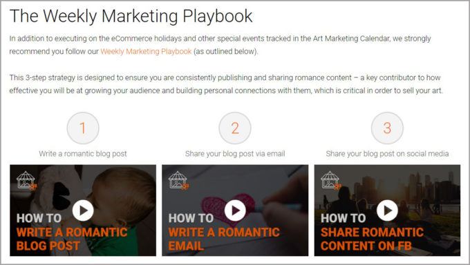 screenshot of the Weekly Marketing Playbook