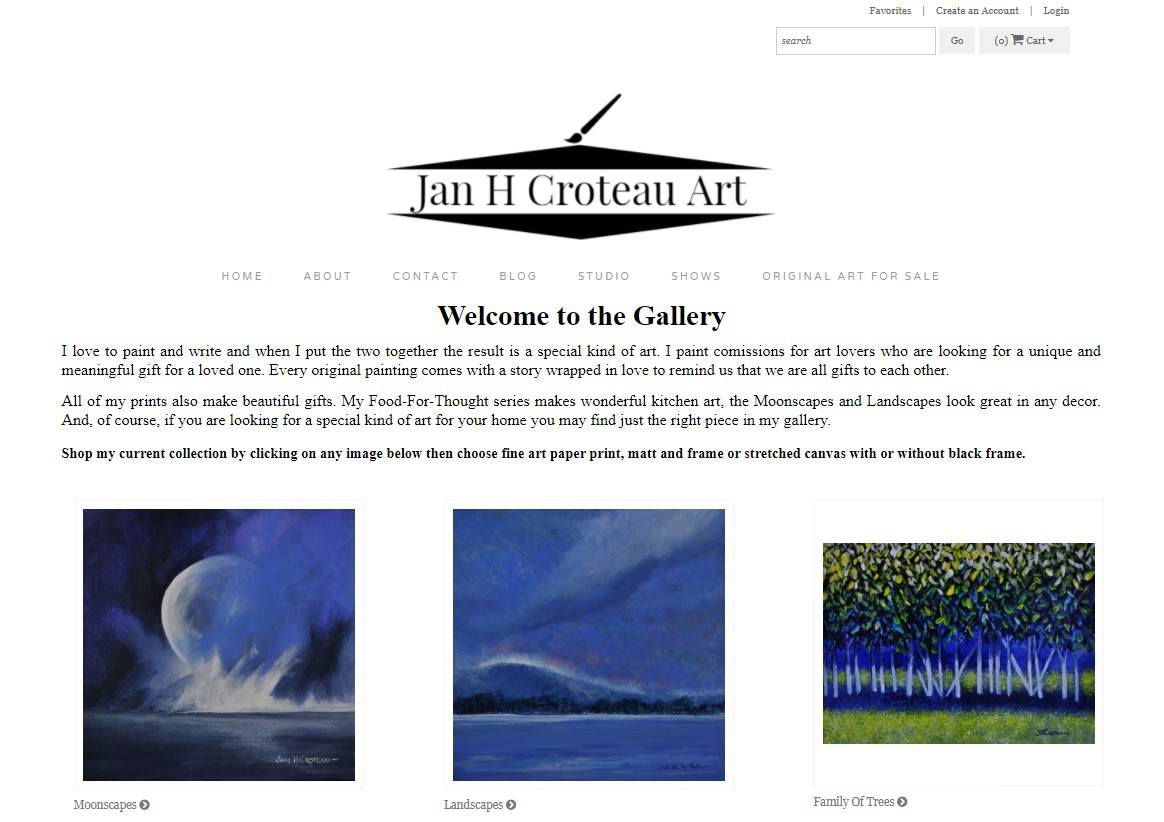 Jan Croteau homepage screenshot