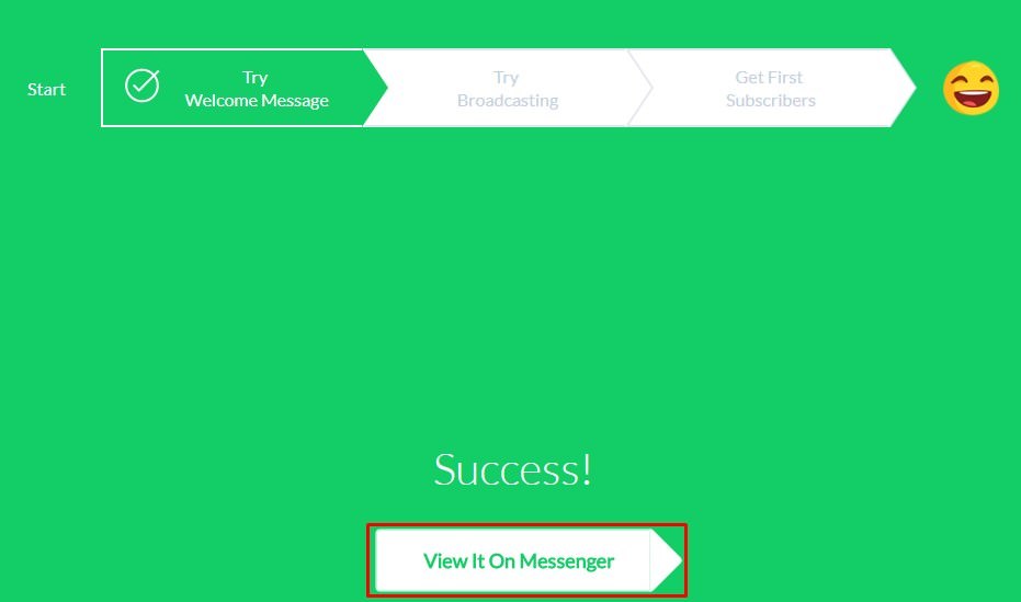 view welcome message in messenger