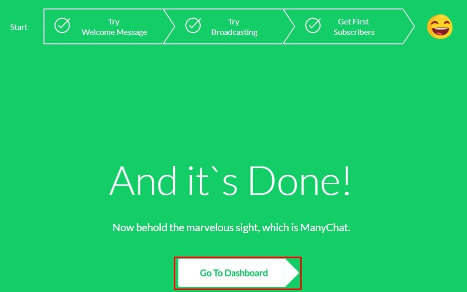 go to manychat dashboard