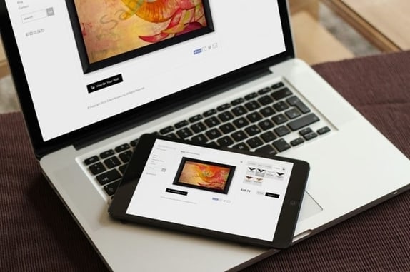 Artstorefronts web platform - laptop and tablet